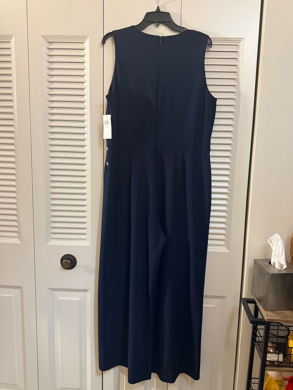 Ralph Lauren Sleeveless Navy Wide-Leg Jumpsuit